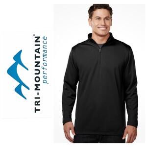 NWT Tri-Mountain Performance Clementon 1/4 Zip Pullover Shirt Jacket Black M